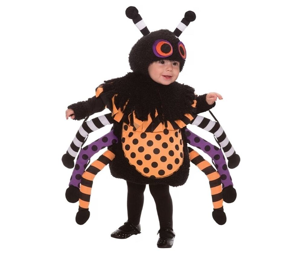 Cute Toddler Baby Spider Halloween Costume Cosplay Orange Black Size 2T Hood